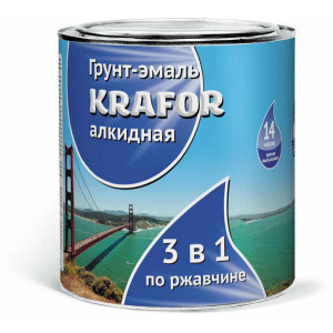 Грунт-эмаль по ржавчине серая 1кг KRAFOR купить во Владимире