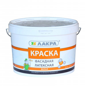 Краска латексная фасадная белая 14кг Лакра купить во Владимире