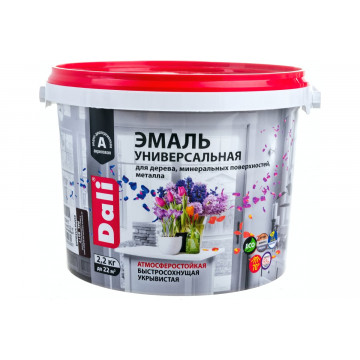 Эмаль акриловая универсальная полуматовая коричневая 2,2кг DALI