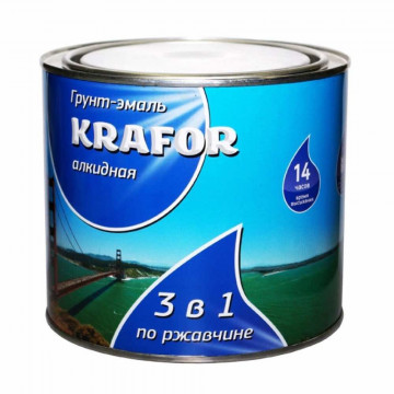 Грунт-эмаль по ржавчине шоколадная 5,5кг KRAFOR