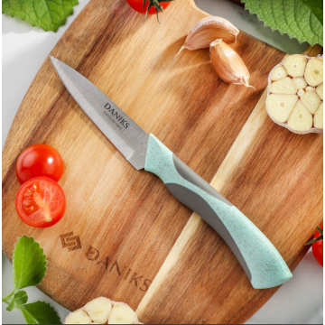 Нож кухонный Daniks, Gusto, для овощей, сталь, 9 см, рукоятка пластик, YW-A377B-PA