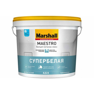 Краска M Maestro белый потолок люкс глубокоматовая 4,5л купить во Владимире