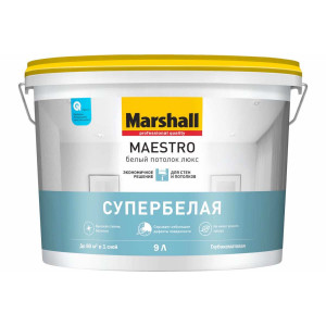 Краска M Maestro белый потолок люкс глубокоматовая 9л купить во Владимире