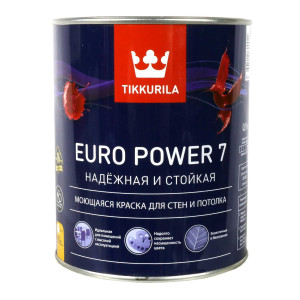 Краска интерьерная стойкая к мытью EURO POWER 7 база А матовая 9л ТИККУРИЛА купить во Владимире