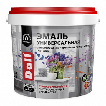 Эмаль акриловая глянцевая база А (RAL9010) 0,9кг DALI