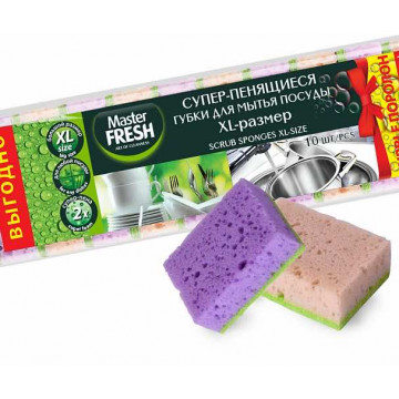 Губки для посуды (уп.10шт) MASTER FRESH