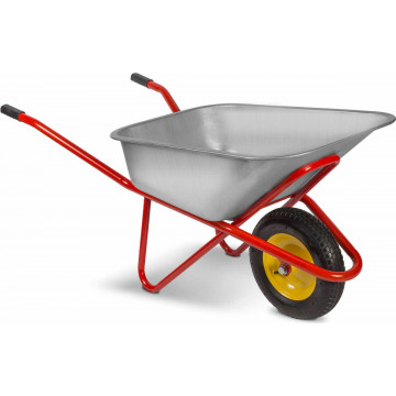 Тачка 120л строительная 180кг 1 колесо D12 PU 4.80/4.00х8, бирюзовая РВ-Премиум
