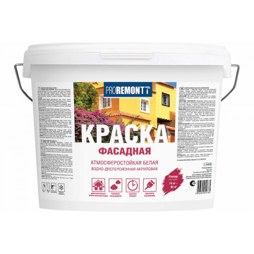 Краска фасадная белая 14кг PROREMONT Лакра