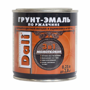Грунт-эмаль по ржавчине молотковая золотистая 0,23л DALI купить во Владимире