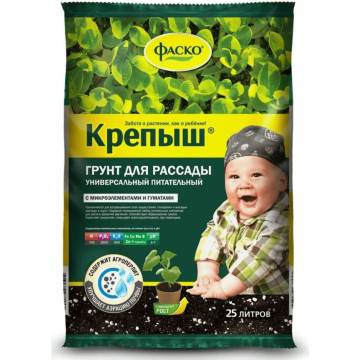 Грунт Крепыш, для рассады, 25 л, Фаско
