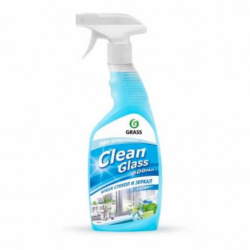 Средство для мытья стекол и зеркал "clean glass" (голубая лагуна) 0,6 л (1/12) "grass"