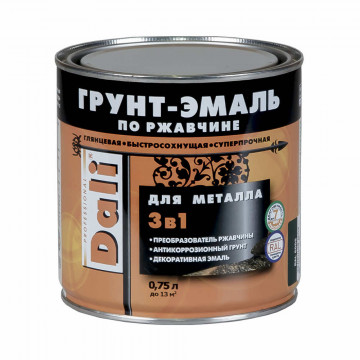 Грунт-эмаль по ржавчине 3 в 1 слоновая кость 0,75л DALI