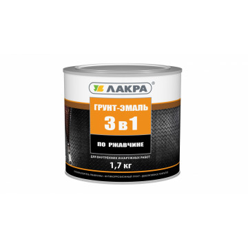 Грунт-эмаль 3 в 1 черная 1,7кг ЛАКРА