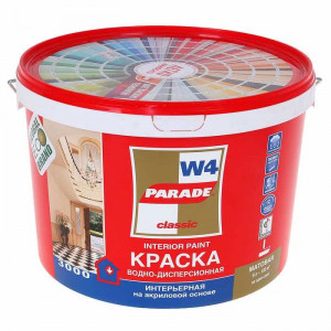 Краска W4 акриловая база С бесцветная 9л PARADE купить во Владимире