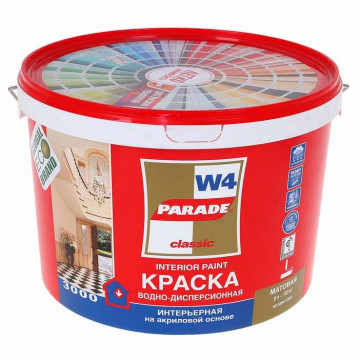 Краска W4 акриловая база С бесцветная 9л PARADE