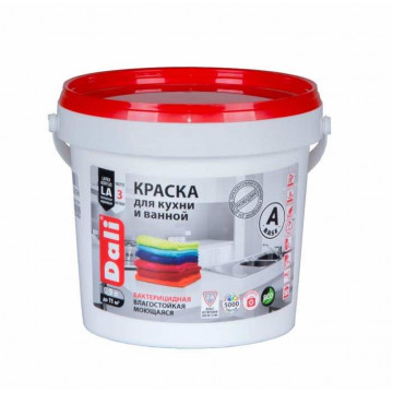 Краска латексная для кухни и ванной база А влагостойкая 2,5л DALI