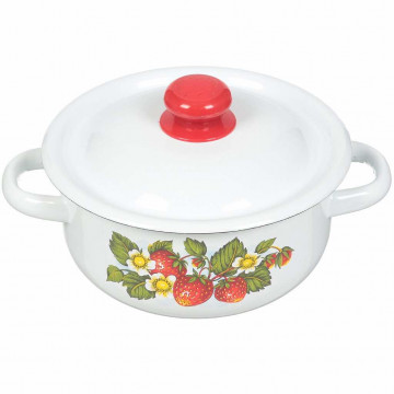 Кастрюля эмалированная сталь, 1.5 л, с крышкой, крышка сталь, Сибирские товары, С1607/С1607.3/3С/3П
