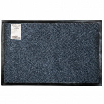 Коврик придверный, 60х40 см, прямоугольный, резина с ковролином, серый, Floor mat Ёлочка, ComeForte