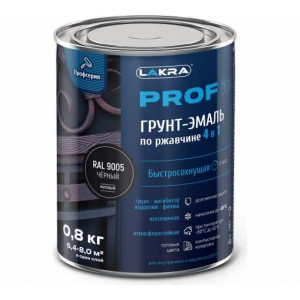Грунт-эмаль 4 в 1 быстросохнущая черная 0,8кг ЛАКРА купить во Владимире