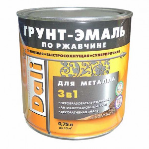 Грунт-эмаль по ржавчине 3 в 1 желтая 10л DALI купить во Владимире