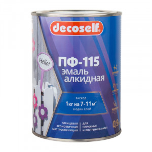 Эмаль ПФ-115 синяя 0,9кг ПУФАС DECOSELF купить во Владимире