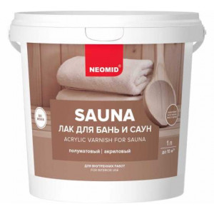 Лак для бань и саун полуматовый 1л НЕОМИД купить во Владимире