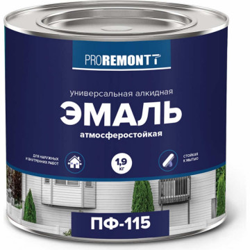 Эмаль ПФ-115 ярко-зеленая 2,7кг PROREMONT