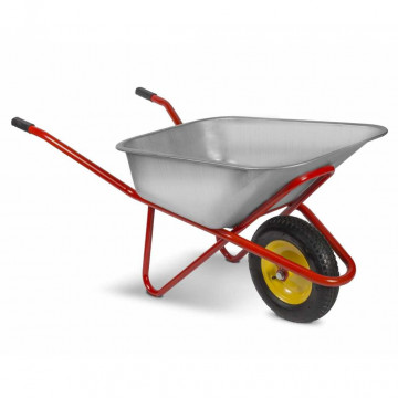 Тачка строительная PU 4,00-8 D16 красная 1 колесо 110л 220кг Корона