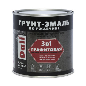 Грунт-эмаль по ржавчине графитовая серая 0,75л DALI купить во Владимире