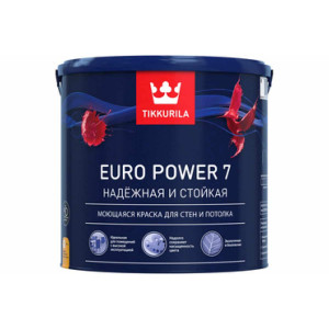 Краска интерьерная стойкая к мытью EURO POWER 2,7л база С матовая ТИККУРИЛА купить во Владимире