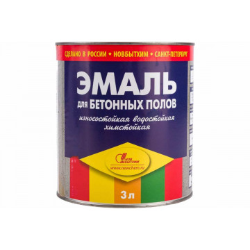 Эмаль для бетонных полов желто-коричневая 3л НОВБЫТХИМ
