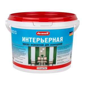 Краска интерьерная белая Decoself морозостойкая 2,7кг ПУФАС купить во Владимире