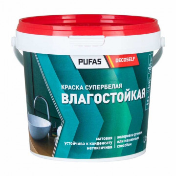 Краска интерьерная белая Decoself морозостойкая 1,4кг ПУФАС