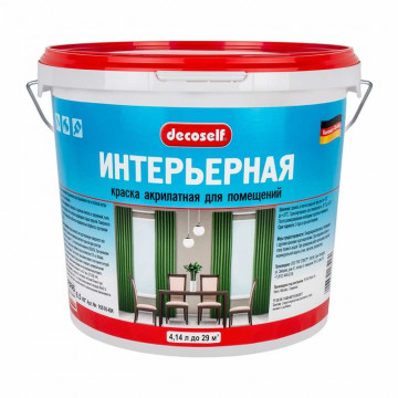 Краска интерьерная белая Decoself морозостойкая 6,5кг ПУФАС