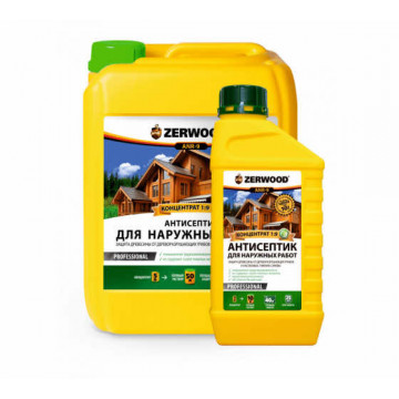 Антисептик для наружних работ концентрированный 1:9 1л ZERWOOD