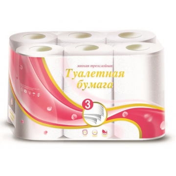 Туалетная бумага Veiro, 3 слоя, 12 шт, 17 м, с втулкой