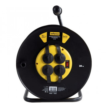 Удлинитель сетевой Profitec катушка ST 4вх 30м с/з +крышка ПВС 3*1 10A IP44 / YL-6014-30M(1.0)