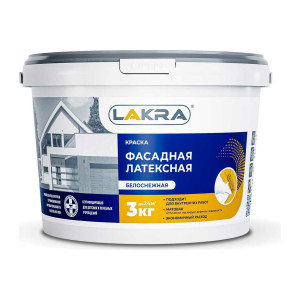 Краска латексная фасадная белая 3кг Лакра купить во Владимире