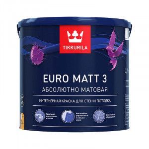 Краска интерьерная стойкая к мытью EURO MATT 3 база C интерьерная 9л ТИККУРИЛА купить во Владимире