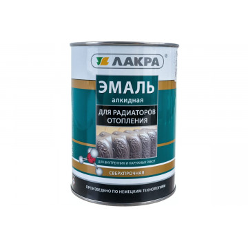 Эмаль акриловая для радиаторов белый глянец 0,9кг ЛАКРА