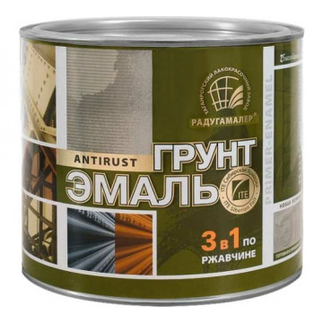 Грунт-эмаль по ржавчине красно-коричневая 1,9кг РАДУГА