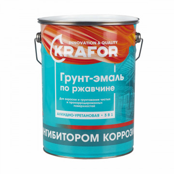Грунт-эмаль по ржавчине черная 5,5кг KRAFOR