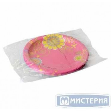 Тарелка одноразовая мелкая d230 мм, диз. "Цветочная коллекция", карт, 10 шт/упак "Buffet" 350 шт/кор