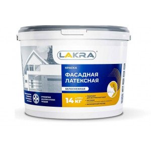 Краска латексная фасадная белая 14 кг Лакра купить во Владимире