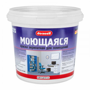 Краска моющаяся белая Decoself морозостойкая 1,4кг ПУФАС купить во Владимире